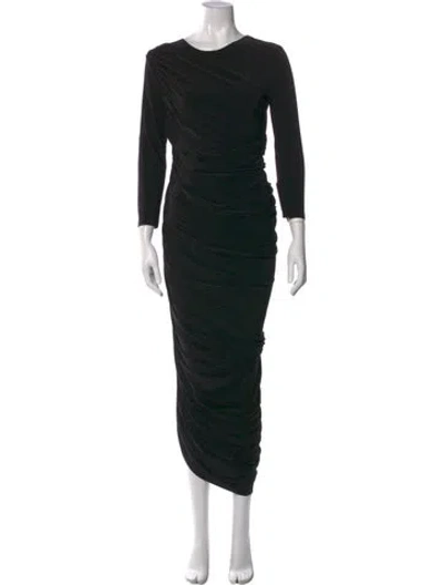Pre-owned Norma Kamali Crew Neck Midi Length Dress W/ Tags In Black