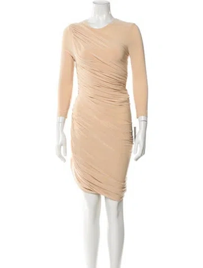 Pre-owned Norma Kamali Crew Neck Midi Length Dress W/ Tags In Neutral