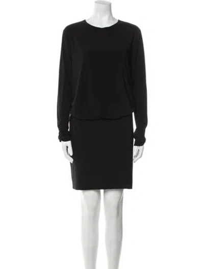 Pre-owned Norma Kamali Crew Neck Mini Dress In Black