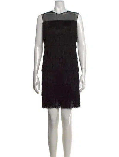 Pre-owned Norma Kamali Crew Neck Mini Dress In Black