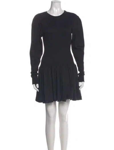Pre-owned Norma Kamali Crew Neck Mini Dress In Gray