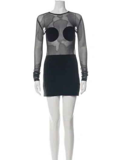 Pre-owned Norma Kamali Crew Neck Mini Dress In Green