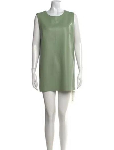Pre-owned Norma Kamali Crew Neck Mini Dress In Green
