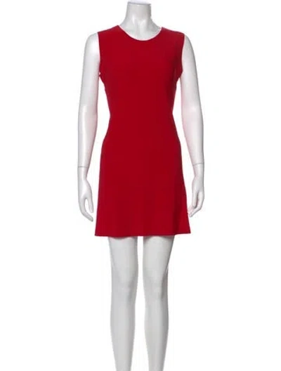 Pre-owned Norma Kamali Crew Neck Mini Dress In Red