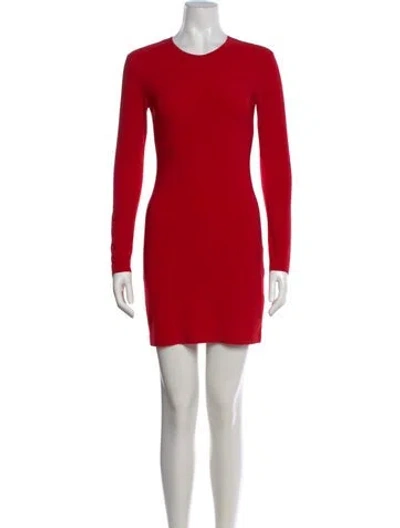 Pre-owned Norma Kamali Crew Neck Mini Dress In Red