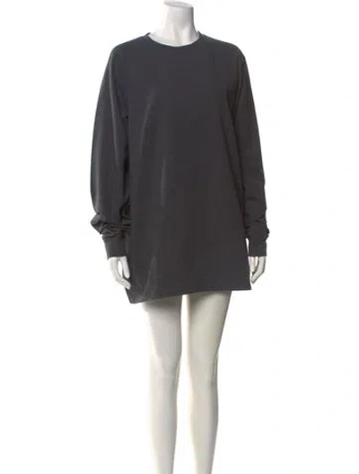 Pre-owned Norma Kamali Crew Neck Mini Dress W/ Tags In Gray