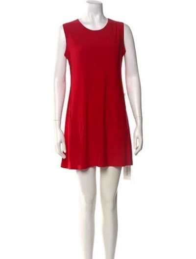 Pre-owned Norma Kamali Crew Neck Mini Dress W/ Tags In Red