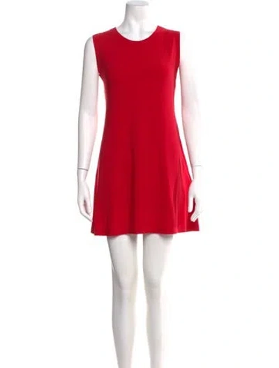 Pre-owned Norma Kamali Crew Neck Mini Dress W/ Tags In Red