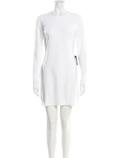 Pre-owned Norma Kamali Crew Neck Mini Dress W/ Tags In White