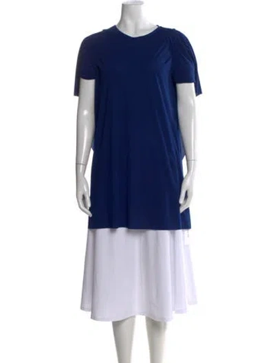 Pre-owned Norma Kamali Crew Neck Short Sleeve Top In Blue