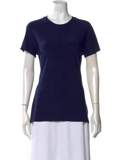 Pre-owned Norma Kamali Crew Neck Short Sleeve T-shirt In Blue