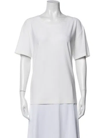 Pre-owned Norma Kamali Crew Neck Short Sleeve T-shirt In White