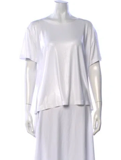 Pre-owned Norma Kamali Crew Neck Short Sleeve T-shirt In White