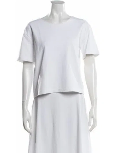 Pre-owned Norma Kamali Crew Neck Short Sleeve T-shirt In White