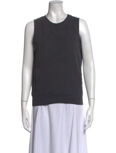 Pre-owned Norma Kamali Crew Neck Sleeveless Sweatshirt In Grey