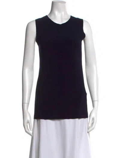 Pre-owned Norma Kamali Crew Neck Sleeveless Top In Black
