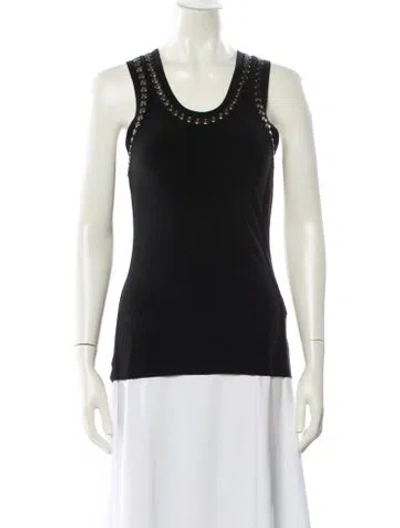 Pre-owned Norma Kamali Crew Neck Sleeveless Top In Black