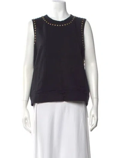 Pre-owned Norma Kamali Crew Neck Sleeveless Top In Black