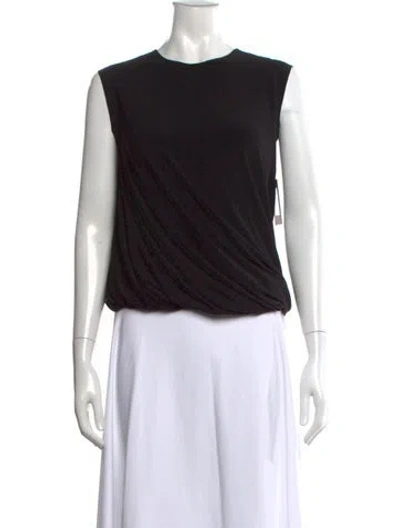 Pre-owned Norma Kamali Crew Neck Sleeveless Top In Black