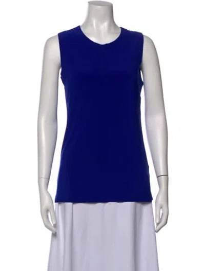 Pre-owned Norma Kamali Crew Neck Sleeveless Top In Blue