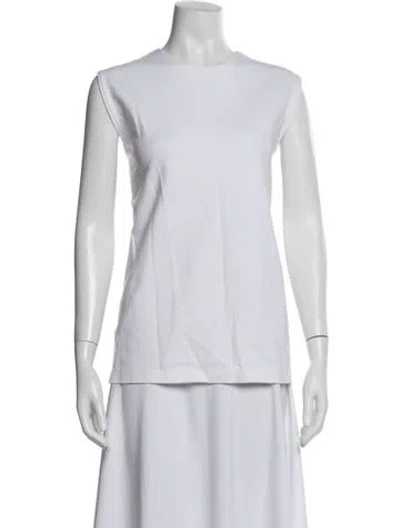 Pre-owned Norma Kamali Crew Neck Sleeveless Top In White