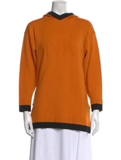 Pre-owned Norma Kamali Crew Neck Sweater In Orange