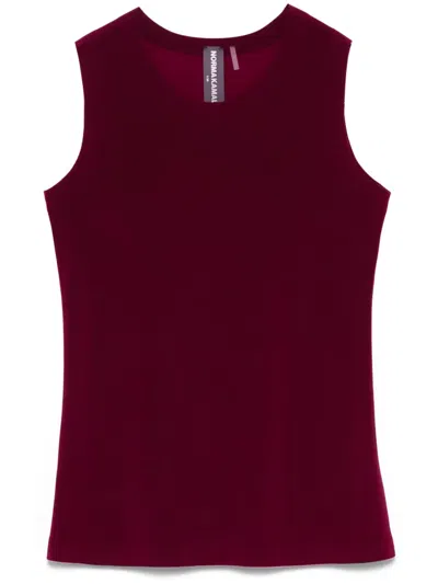 Norma Kamali Crew-neck Tank Top In Bordeaux