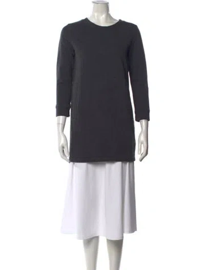Pre-owned Norma Kamali Crew Neck Three-quarter Sleeve Tunic In Gray