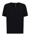 Norma Kamali Navy Solid Round Neck T-shirt In Orange
