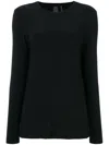 Norma Kamali Long Sleeve Minimalistic T-shirt In Black