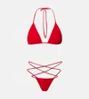 Norma Kamali Criss Cross Bikini In Red