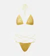 Norma Kamali Criss Cross Sequined Bikini