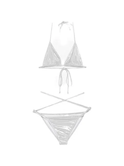 Norma Kamali Criss-cross Bikini In Neutral