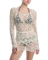 Norma Kamali Floral Crochet Raglan Top In Cream