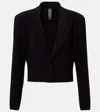 Norma Kamali Cropped Stretch-jersey Blazer In Black
