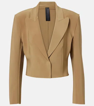 Norma Kamali Cropped Blazer In Neutral