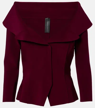 Norma Kamali Cropped Blazer In Purple