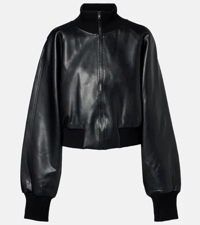 Norma Kamali Cropped Bomber Jacket In Black