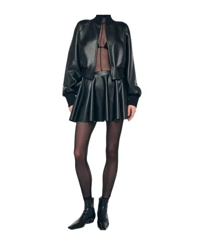 Norma Kamali Cropped Bomber Jacket In Black