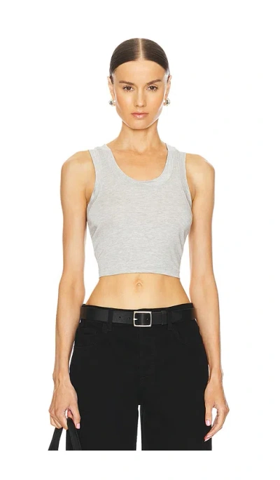 Norma Kamali Cropped Racer Tee In Ë�¼ìž‡ Ê·¸ë ˆì�´