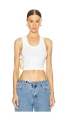 Norma Kamali Cropped Racer Tee In Ìš¤ë…¸ìš° Í™”ì�´íš¸