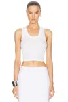 Norma Kamali Cropped Racer Tee In Snow White