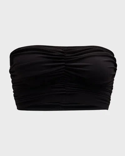 Norma Kamali Cropped Slinky Bra Bikini Top In Black