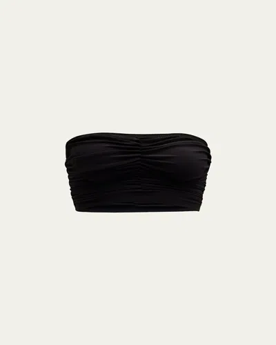 Norma Kamali Cropped Slinky Bra Bikini Top In Black