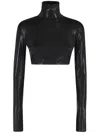 Shop Norma Kamali Cropped Top In Black
