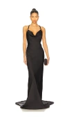 Norma Kamali Cross Back Bias Gown In Black