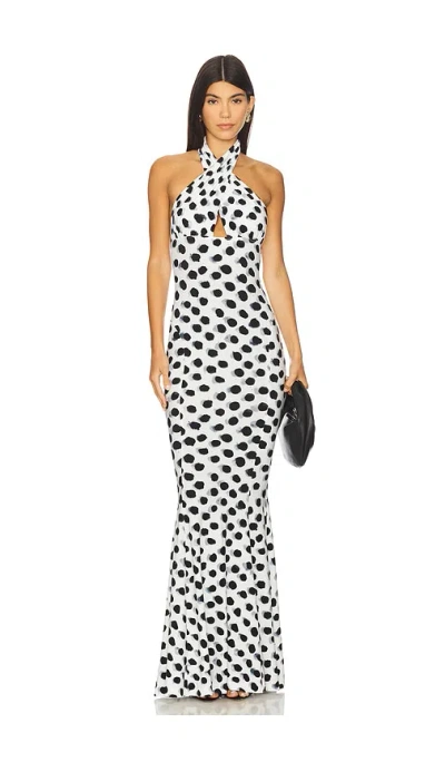 Norma Kamali Cross Halter Fishtail Gown