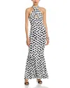 Norma Kamali Cross Halter Fishtail Gown In White