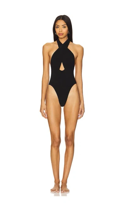 Norma Kamali Cross Halter Mio In Black
