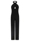 Norma Kamali Cross Halter Straight Leg Jewelry Black